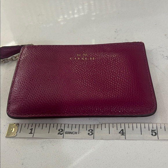 Coach Women's Burgundy Leather Wristlet - Picture 9 of 12